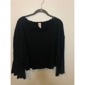 Free People Long Sleeved Cropped Top